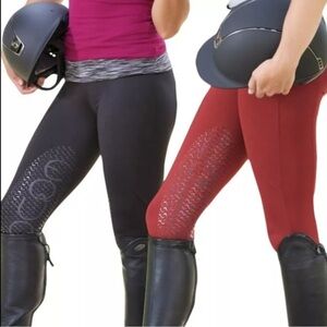 EQUO Schooling Pant Burgundy Grey Size Medium